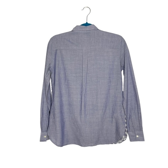Ann Taylor LOFT The Softened Shirt Chambray Eyelet Popover Blouse - Picture 10 of 13